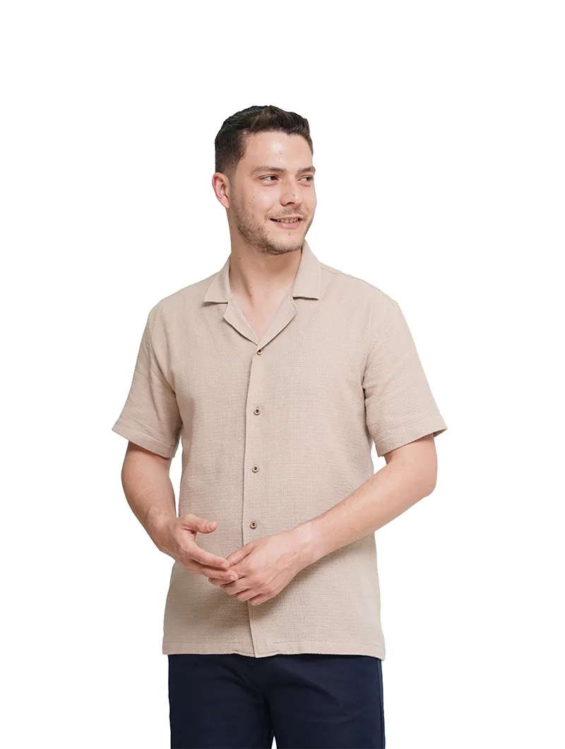 Chemise à manches courtes avec lin